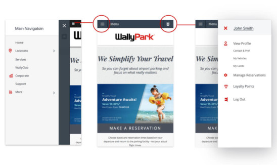 WallyPark parking mobile app interface